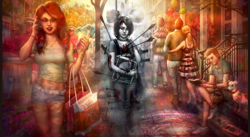 An impressionist digital painting about depression and mental health issues in America by artist Mitul Mistry.